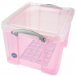 Really Useful Box boîte de rangemen 35 litres, rose transparent