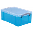 Really Useful Box boîte de rangement 9 litres, bleu vif transparent