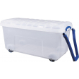 Really Useful Box boîte de rangement sur roulettes 160 l, transparent
