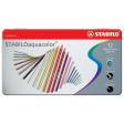 STABILOaquacolor crayon de couleur, boîte métallique de 12 pièces en couleurs assorties