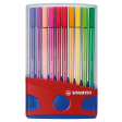 STABILO Pen 68 brush, ColorParade, boîte rouge-bleu, 20 pièces en couleurs assorties