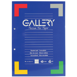 Gallery bloc de cours quadrillé commercial, papier de 90 g/m²