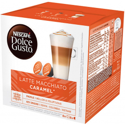 Nescafé Dolce Gusto dosettes de café, latte macchiato caramel, paquet de 16 dosettes
