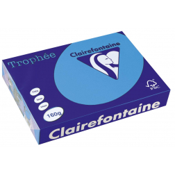 Clairefontaine Trophée Intens, papier couleur, A4, 160 g, 250 feuilles, bleu royal