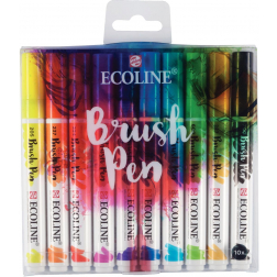 Talens Ecoline Brush pen, étui de 10 pièces en couleurs assorties