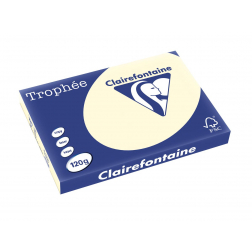 Clairefontaine Trophée Pastel, papier couleur, A3, 120 g, 250 feuilles, ivoire