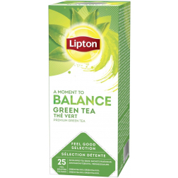 Lipton thé Feel Good Selection, thé vert, boîte de 25 sachets