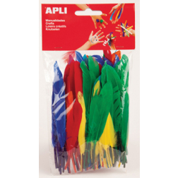 Apli plumes de couleur, blister avec 100 pièces en couleurs assorties