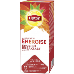 Lipton thé Feel Good Selection, English breakfast, boîte de 25 sachets