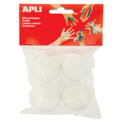 Apli boule en polystyrène, diamètre 45 mm, blister de 4 pièces