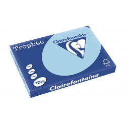 Clairefontaine Trophée Pastel, papier couleur, A3, 120 g, 250 feuilles, bleu