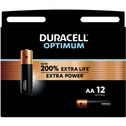 Duracell batterij Optimum AA, blister de 12 pièces