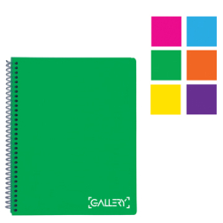 Gallery cahier Ã  reliure spirale Colour ft 14,8 x 21 cm (A5), lignÃ©, perforation Ã  2 trous
