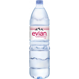 Evian eau, bouteille de 1,5 liter, paquet de 6 pièces
