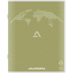 Aurora Writing 60 cahier de brouillon en papier recyclé, 96 pages, ligné, vert mousse