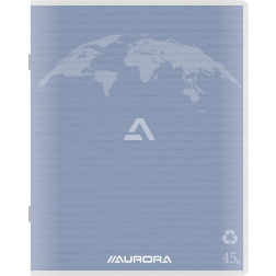 Aurora Writing 60 cahier de brouillon en papier recyclé, 96 pages, quadrillé 5 mm, bleu clair