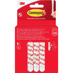 Command languettes, large, blanc, blister de 8 pièces