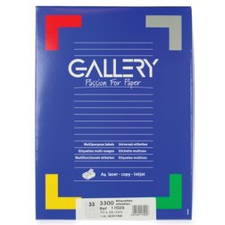 Gallery étiquettes blanches ft 70 x 25 mm (l x h), coins carrés, 33 par feuille