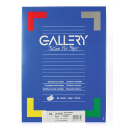 Gallery étiquettes blanches ft 70 x 35 mm (l x h), coins carrés, 24 par feuille