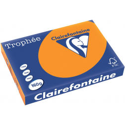 Clairefontaine Trophée Intens, papier couleur, A3, 160 g, 250 feuilles, orange vif