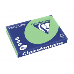 Clairefontaine Trophée Pastel, papier couleur, A3, 80 g, 500 feuilles, vert nature