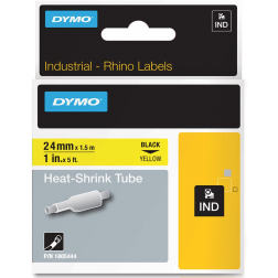 Dymo RHINO tube de thermo-rétraction 24 mm, noir sur jaune