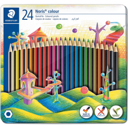 Staedler crayons de couleur Noris Colour, boîte en métal de 24 pièces