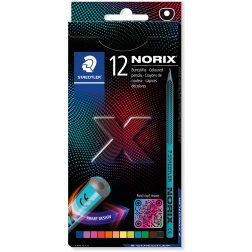 Staedtler Norix crayon de couleur, étui de 12 pièces, en couleurs assorties