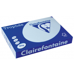 Clairefontaine Trophée Pastel, papier couleur, A3, 80 g, 500 feuilles, bleu azur