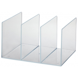 MAUL Porte-revues acrylique avec 3 compartiments, 27x20.8x15.8cm transparent