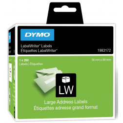 Dymo étiquettes durable LabelWriter ft 89 x 36 mm, 260 étiquettes
