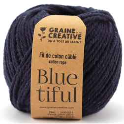 Graine Créative Corde en macramé, ft 2,5 mm x 80 m, indigo