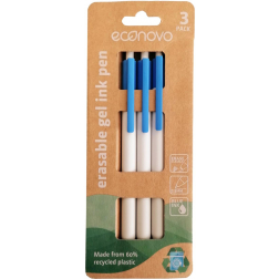 Econovo roller à encre gel, 0,5 mm, blister de 3 pièces, bleu