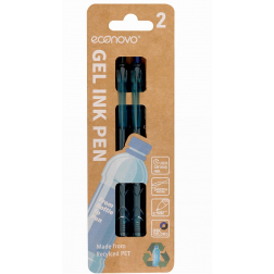 Econovo roller à encre gel, 0,7 mm, blister de 2 pièces, noir-bleu