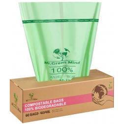 Mr. Green Mind sac à ordures Bio, 40-45 litres, vert, boite de 60 pièces