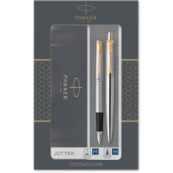 Parker Jotter boîte cadeau duoset, stylo plume et stylo bille, or