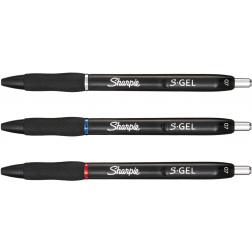 Sharpie S-gel roller, pointe moyenne, blister de 3 pièces, couleurs assorties