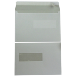 Enveloppes Ft 156 x 220 mm avec fenêtre à gauche avec bande adhésive, blanc, boîte de 500 pièces