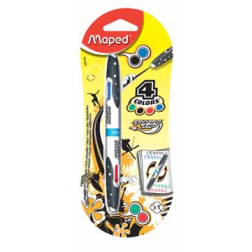 Maped stylo bille 4-couleurs Twin couleurs classiques, sous blister