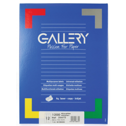Gallery étiquettes blanches ft 66 x 72 mm (l x h), coins arrondis, 12 par feuille