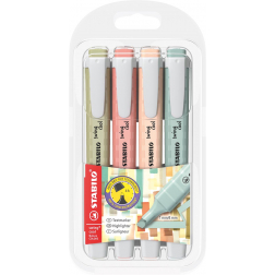 STABILO SWING COOL naturecolor surligneur, couleurs assorties, blister de 4 pièces