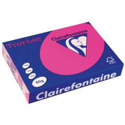 Clairefontaine Trophée Intens, papier couleur, A4, 80 g, 500 feuilles, rose fluo