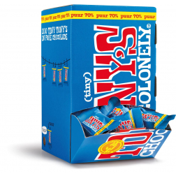 Tony's Chocolonely barre de chocolat mini, 900g, boîte de 100 pièces emballé séparément, pure