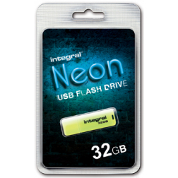 Integral Neon clé USB 2.0, 32 Go, jaune