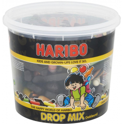 Haribo confiserie, seau de 650 g, dropmix coloré