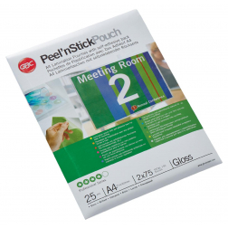 GBC Peel'nStick pochette à plastifier ft A4, 150 microns (2 x 75 microns), auto-adhésive, 25 pièces