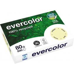 Clairefontaine Evercolor, papier couleur recyclé, A4, 80g, 500 feuilles, jaune