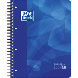 Oxford School Projectbook cahier à reliure, ft A4+, 4 trous, ligné, bleu