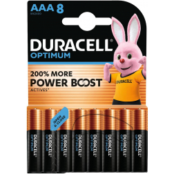Duracell pile Optimum, AAA, blister de 8 pièces