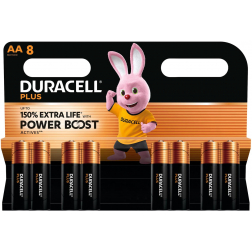 Duracell batterij Plus 100% AA, blister de 8 pièces